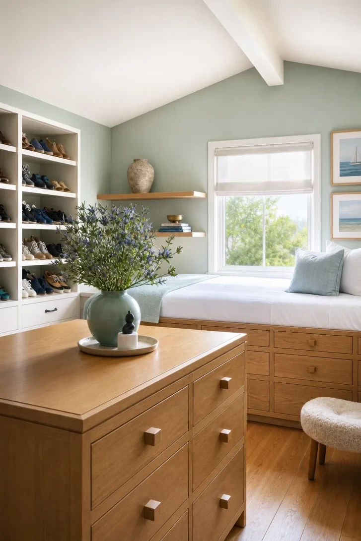 A Bed Built Into Drawer-Packed Storage Base