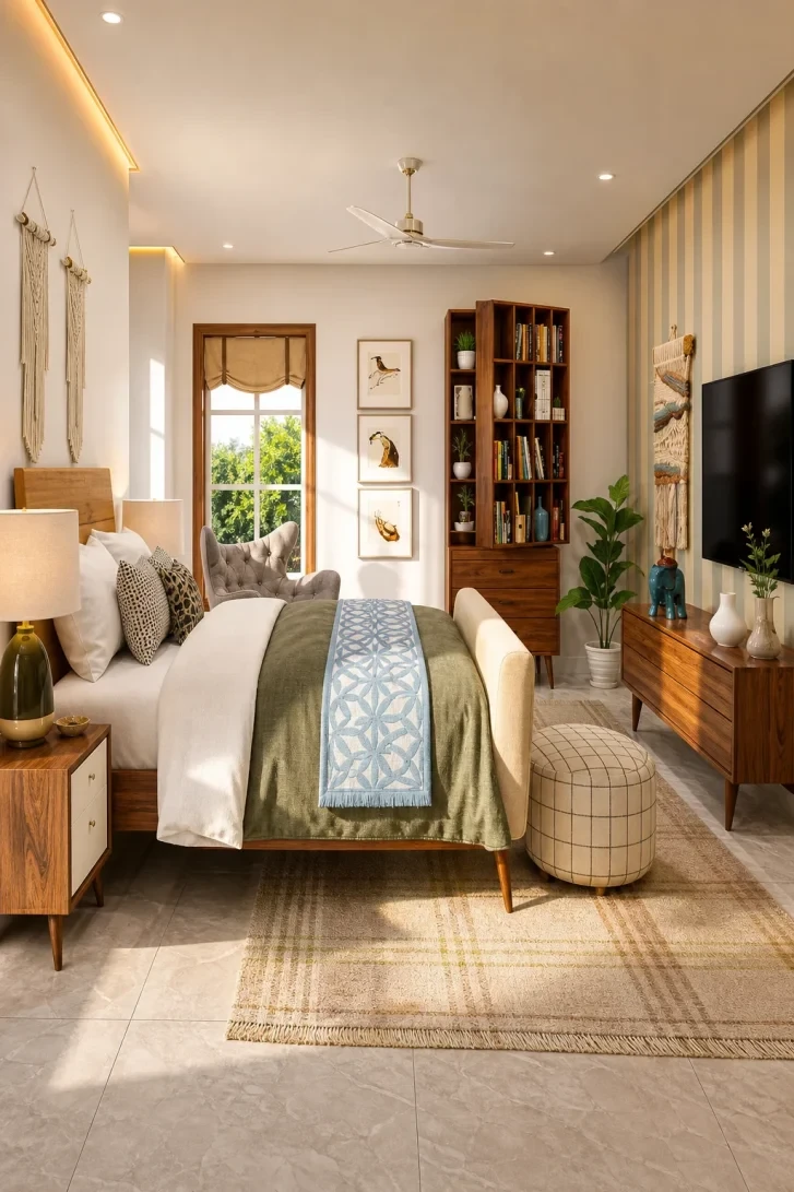 A Blue Bed Runner That Steals the Show