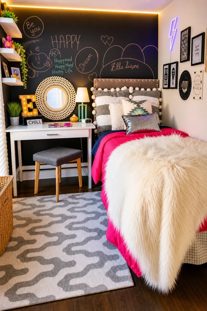 A Chalkboard Wall That Becomes Personal Art