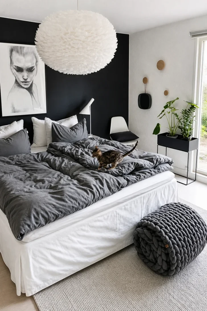 A Feather Globe Light Steals the Whole Show