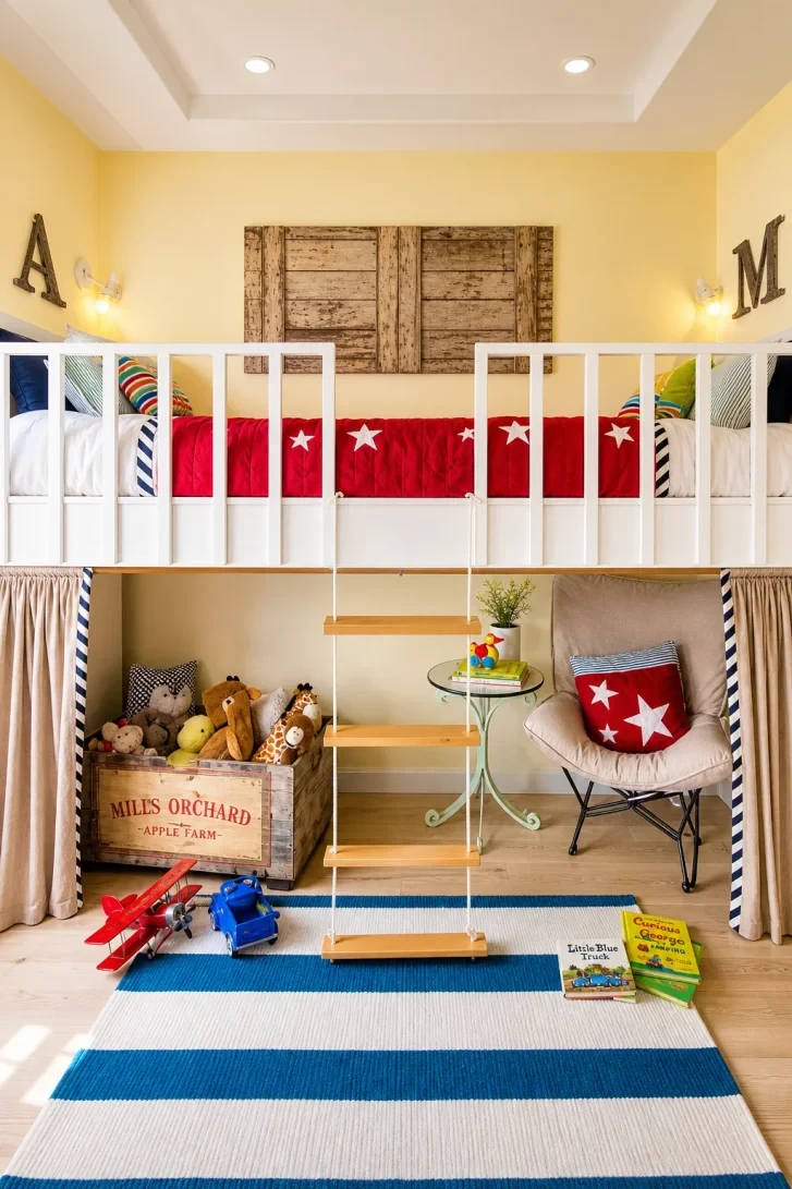 A Rope Ladder Loft With a Hidden Play Den