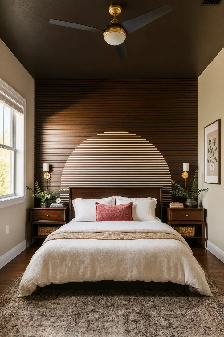 Arched Light Cutout Turns Slat Wall Into Art