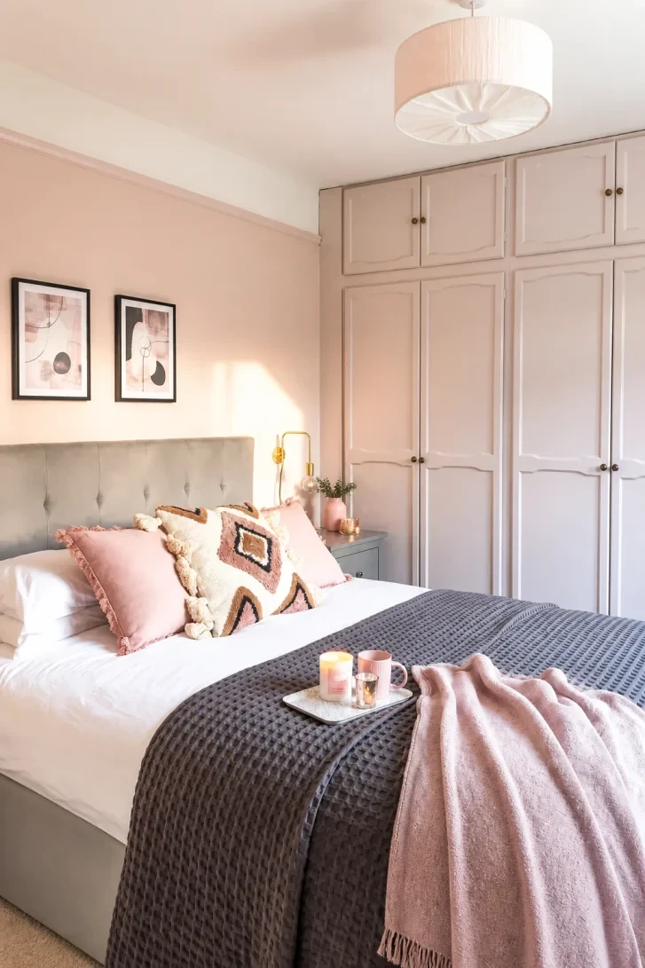 Blush Wardrobes Painted to Match the Walls Exactly