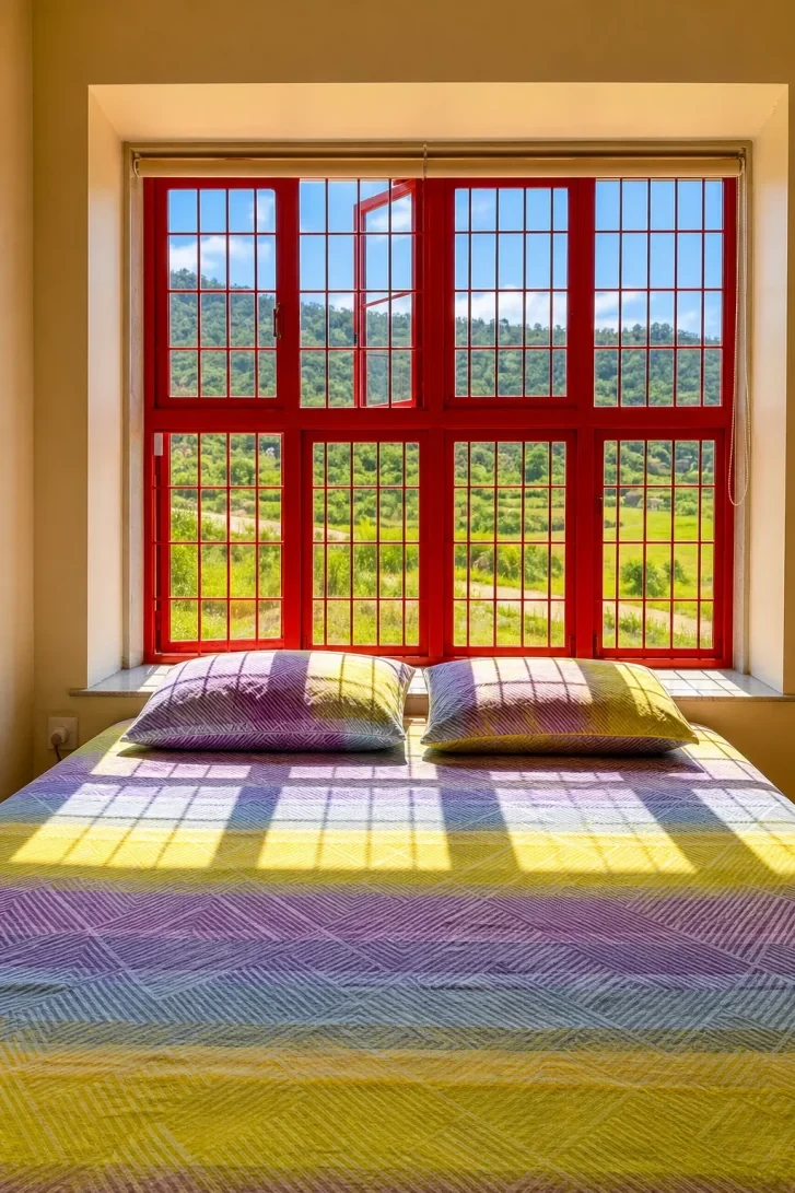 Bold Red Window Frames That Steal the Show