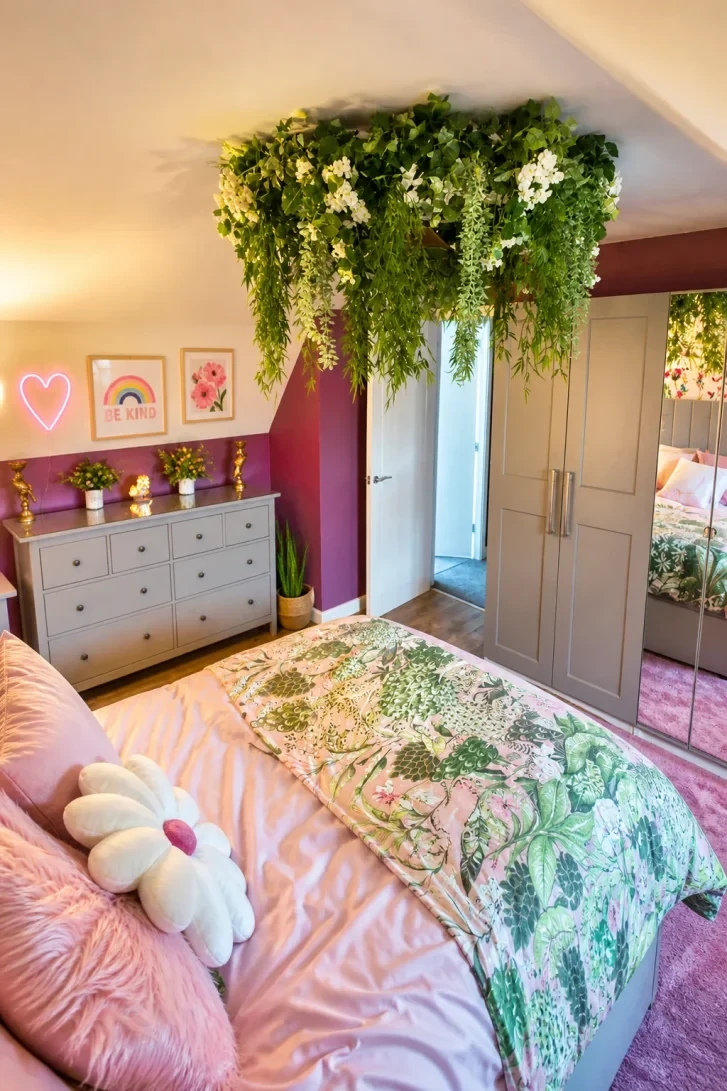 Ceiling Greenery Canopy That Transforms the Whole Room