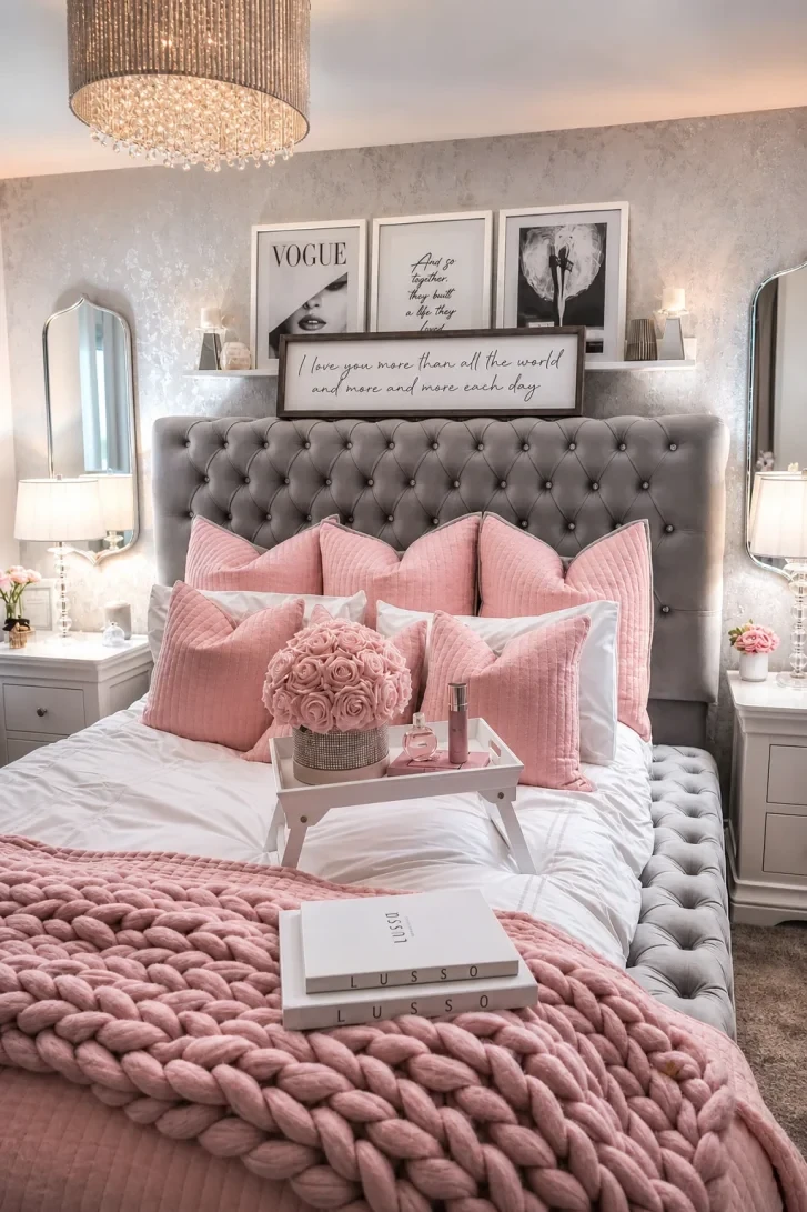 Chunky Knit Throw Anchors a Gallery Wall Moment