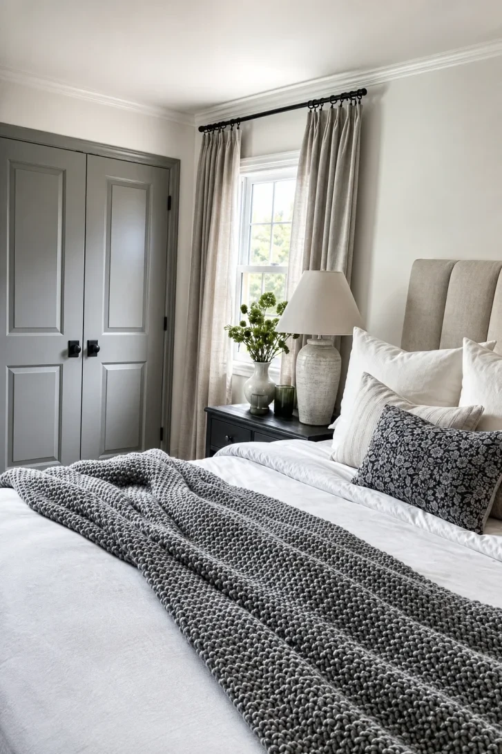 Chunky Knit Throw Anchors the Whole Grey Palette