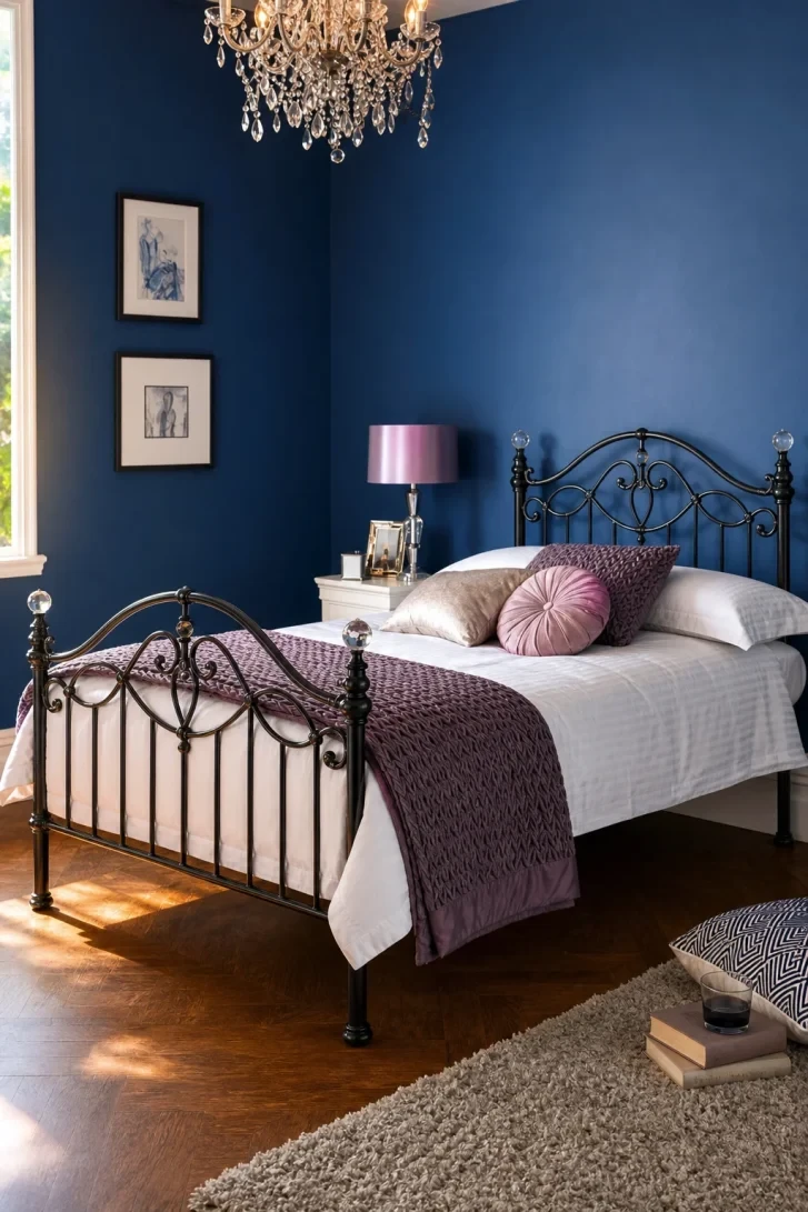 Crystal Finials Meet Deep Navy Drama