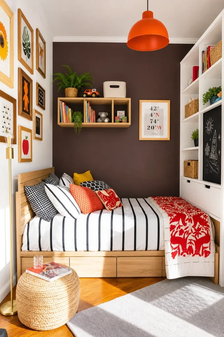 Dark Chocolate Accent Wall That Anchors Everything