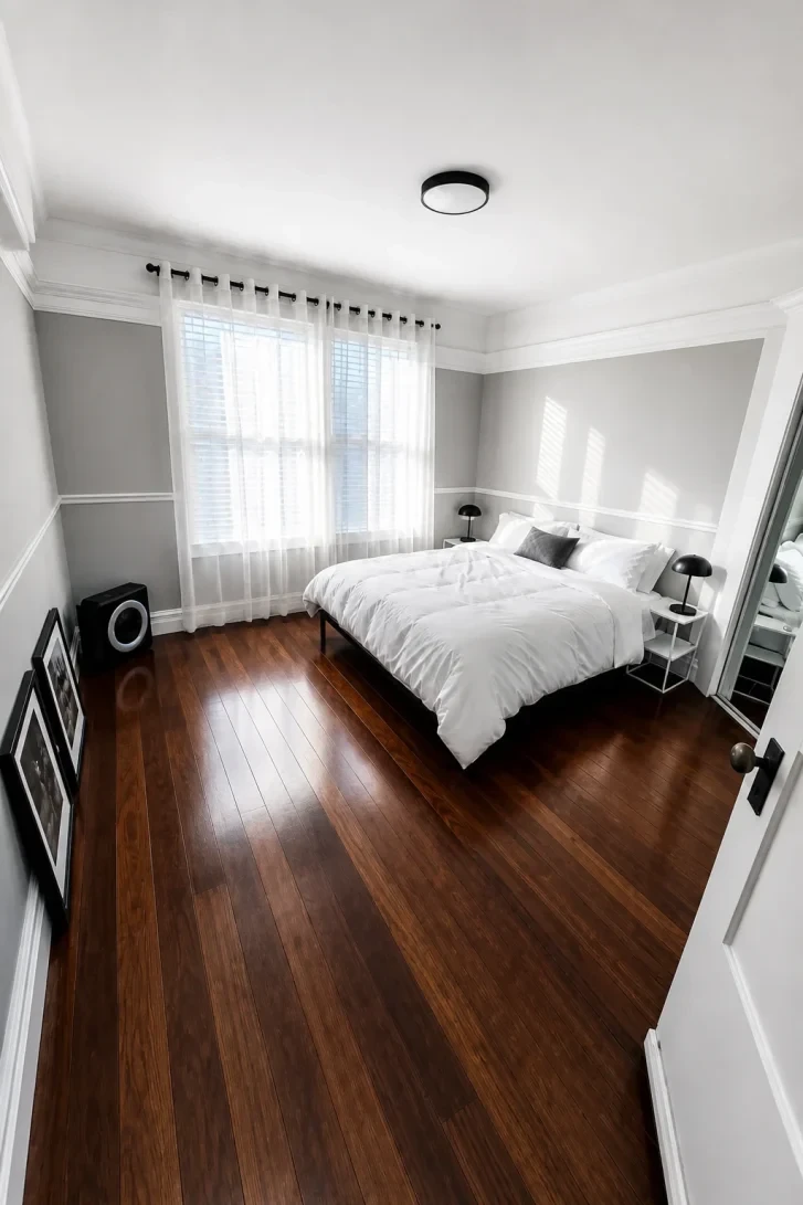 Dark Wood Floors That Steal the Whole Room