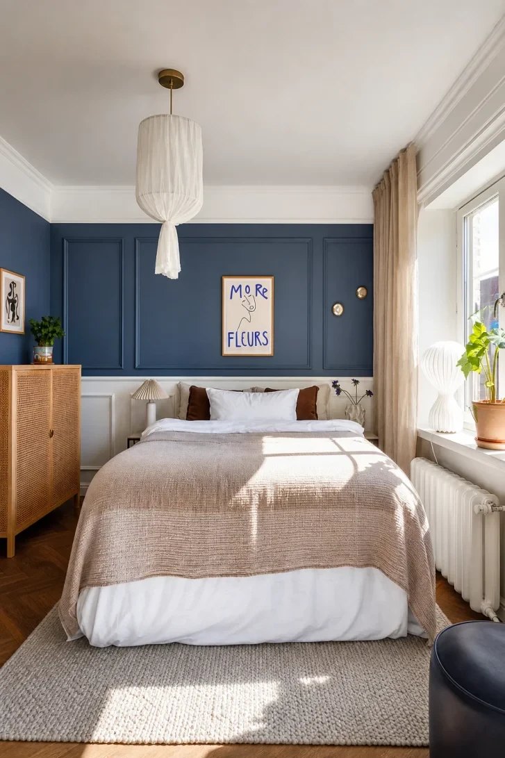 Deep Blue Molding Meets a "More Fleurs" Art Moment