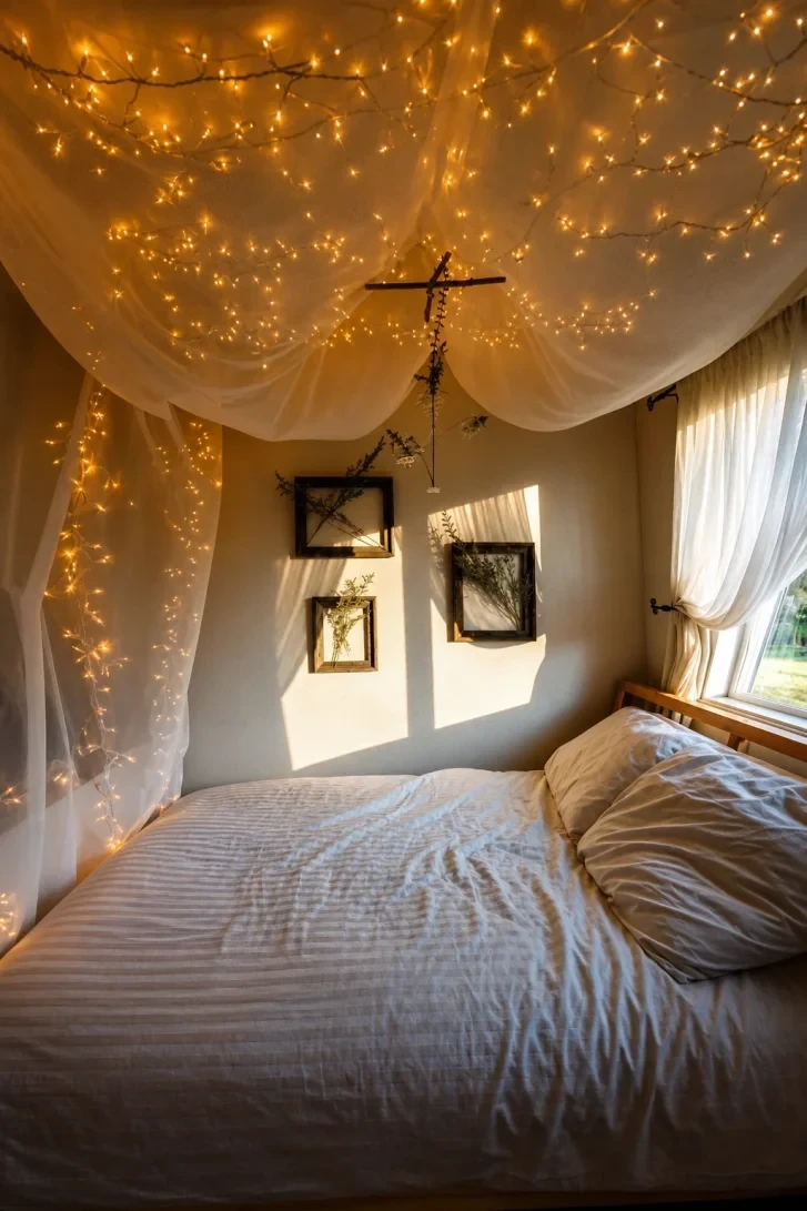 Fairy Light Canopy Turns Ceiling Into Night Sky