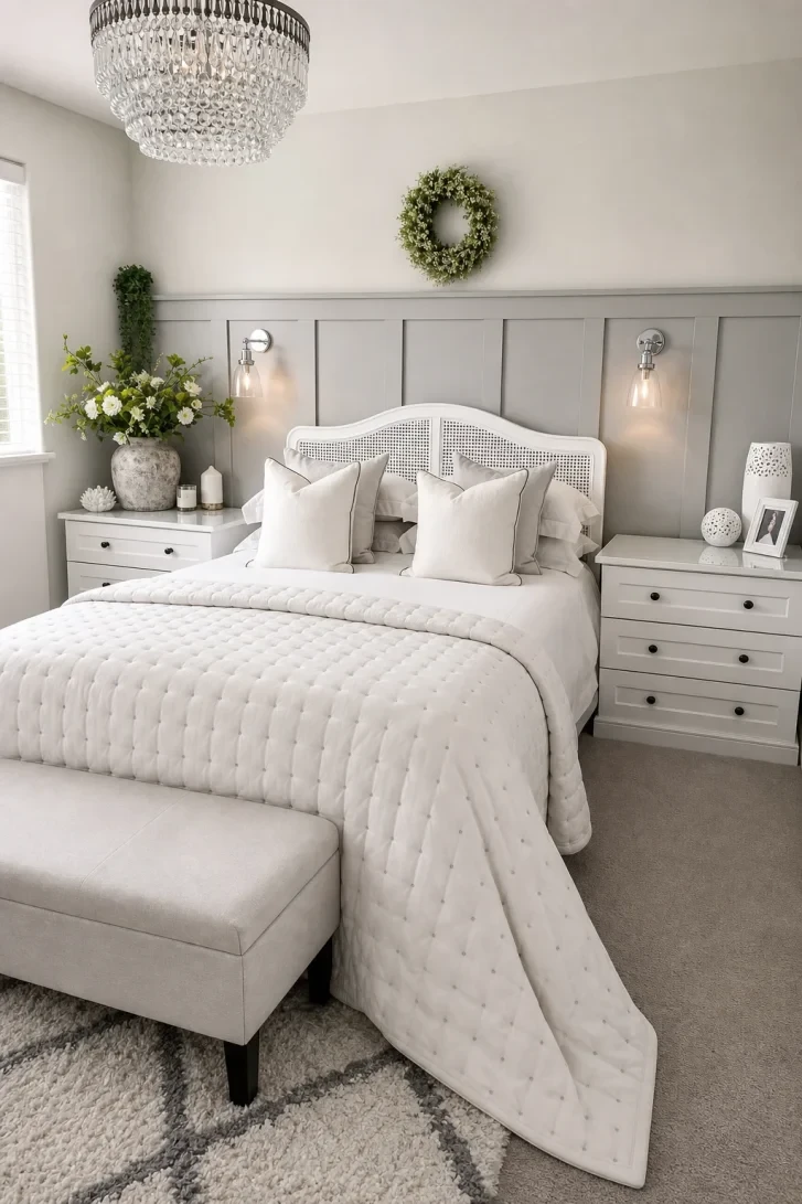 Floor-to-Ceiling Board and Batten Frames the Whole Bed