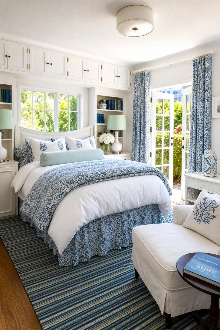 Floor-to-Ceiling Cabinetry Frames a Window Bed Perfectly
