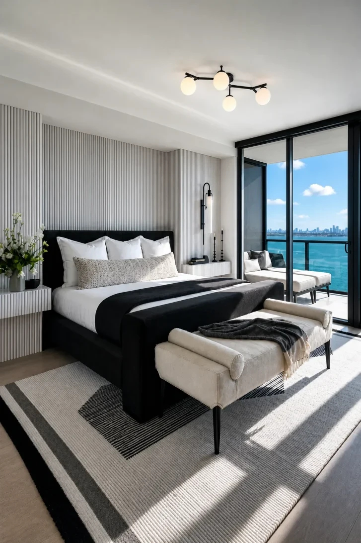 Floor-to-Ceiling Ocean Views Meet Monochrome Mastery