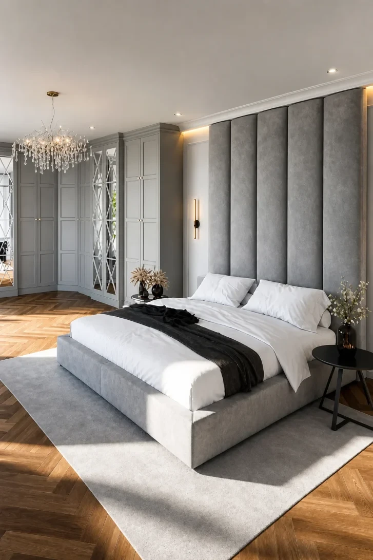 Floor-to-Ceiling Velvet Panels Dominate the Entire Wall