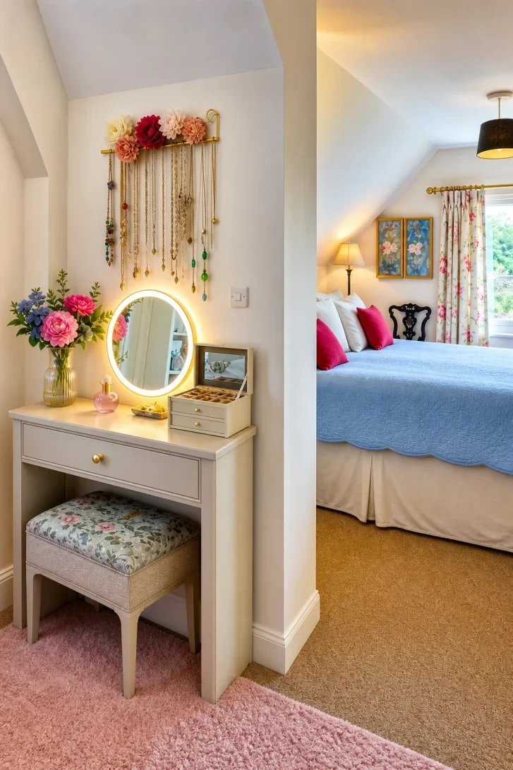 Flower-Crowned Jewelry Rail Turns Wall Into Display