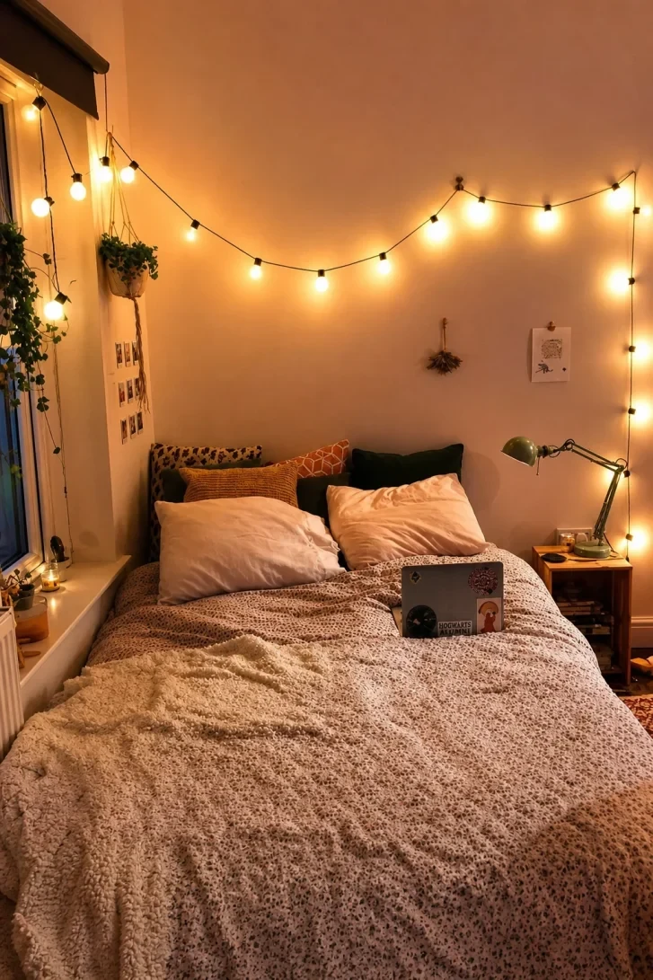 Globe String Lights Draped Across the Entire Wall
