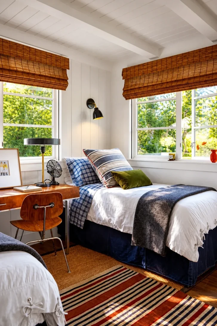 Layered Textiles Turn a Twin Bed Into a Statement