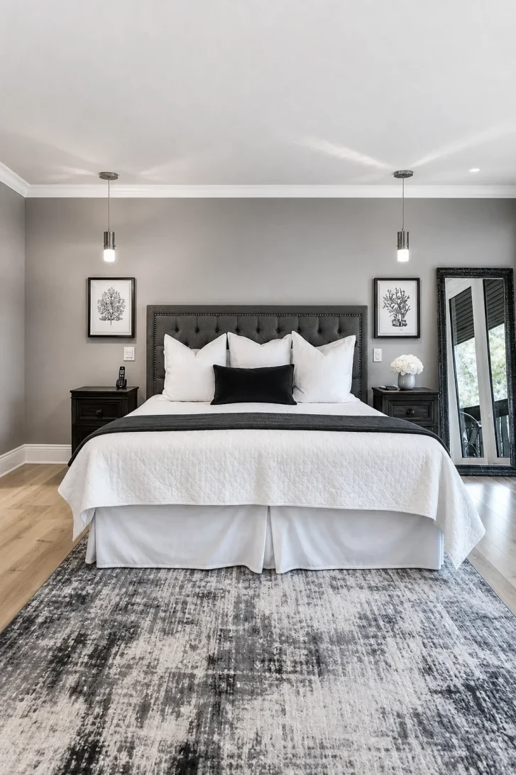 One Black Lumbar Pillow Anchors the Entire Room