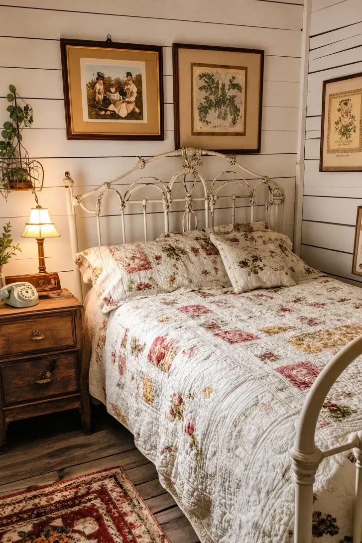 Ornate White Iron Headboard Dripping With Victorian Detail