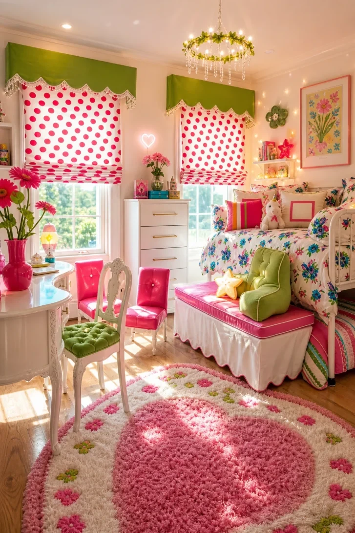 Polka Dot Roman Shades Steal the Whole Show