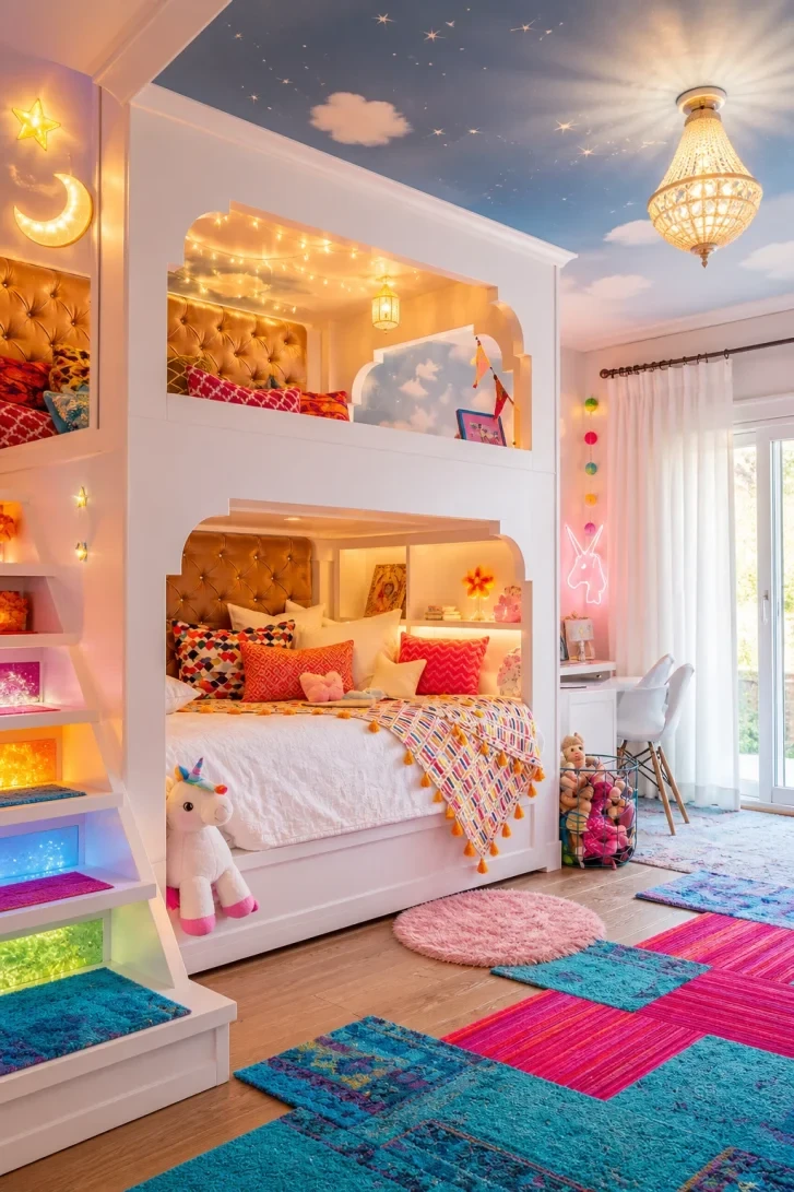 Rainbow Staircase Lights Up Every Step to Dreamland