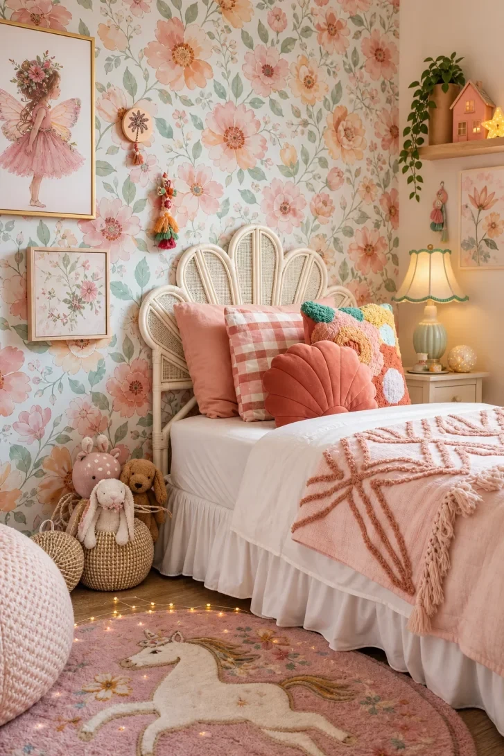Rattan Shell Headboard Steals the Whole Room