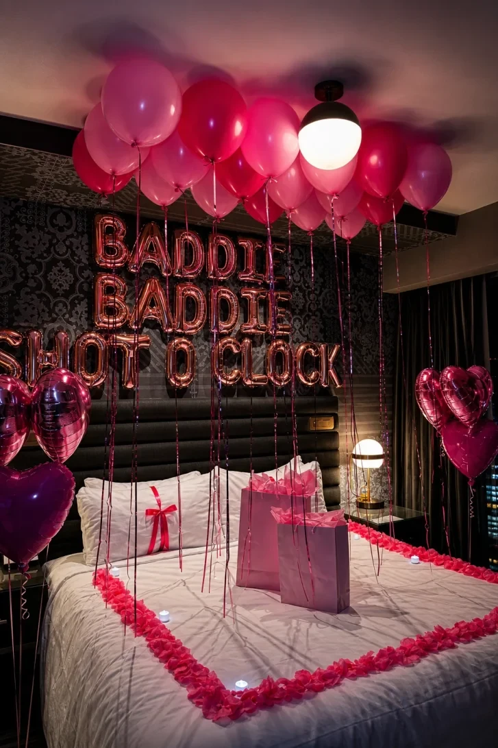 Rose Gold Letter Balloons Spell Out Pure Baddie Energy