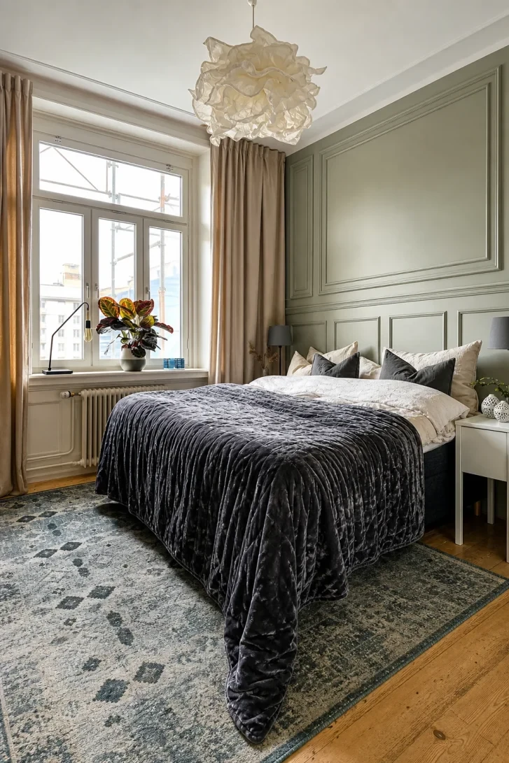 Sage Green Wainscoting That Makes Velvet Pop