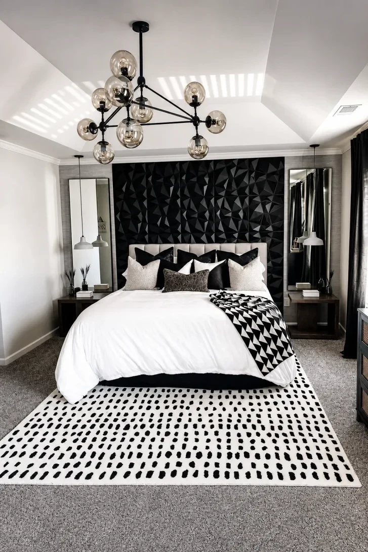 Sculptural Black 3D Wall Panel Steals the Show