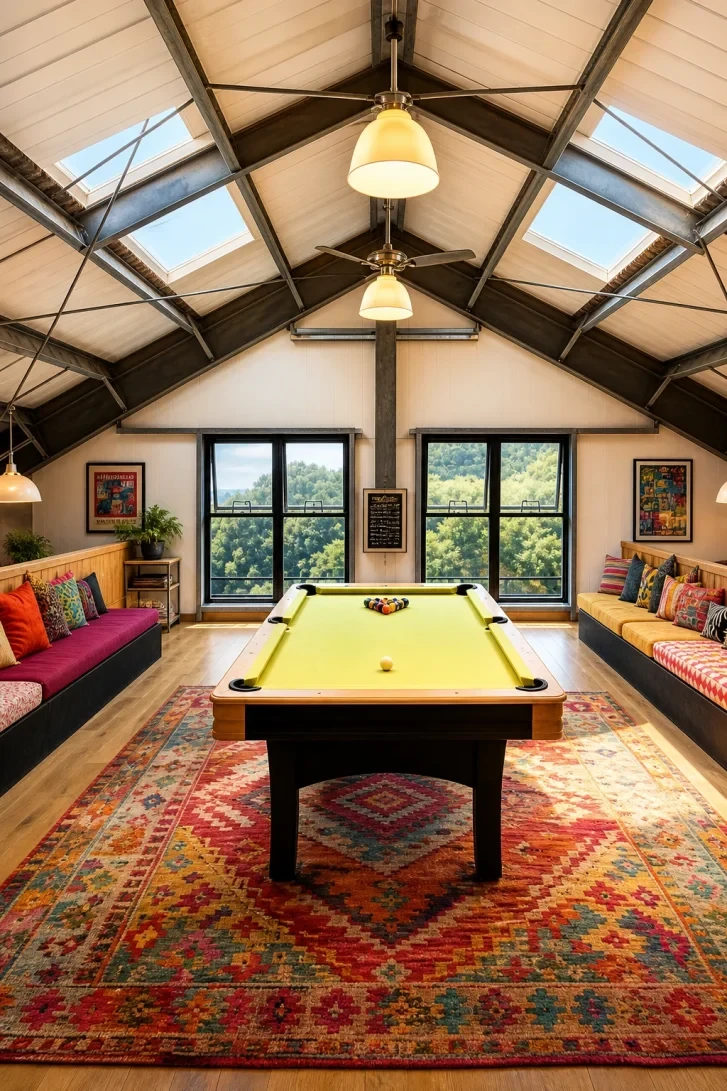 Skylights Turn This Attic Into a Sun-Drenched Playground