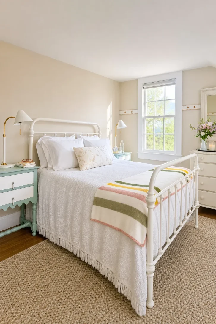 Striped Camp Blanket Brings the White Frame Alive