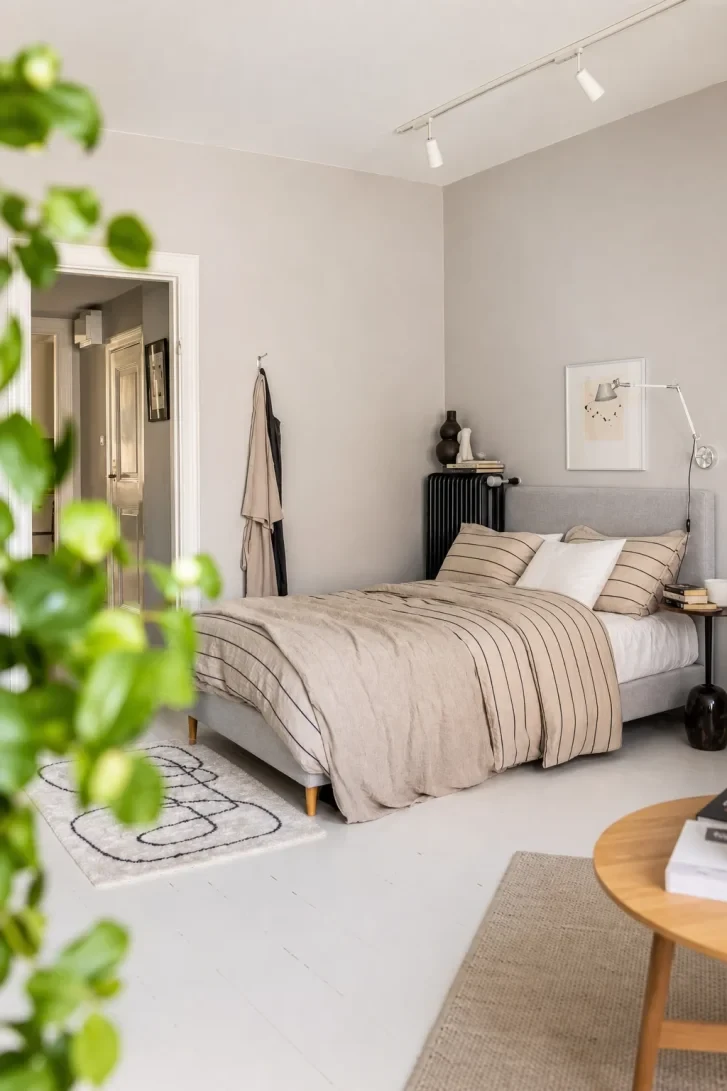 Striped Linen Duvet That Anchors the Whole Room