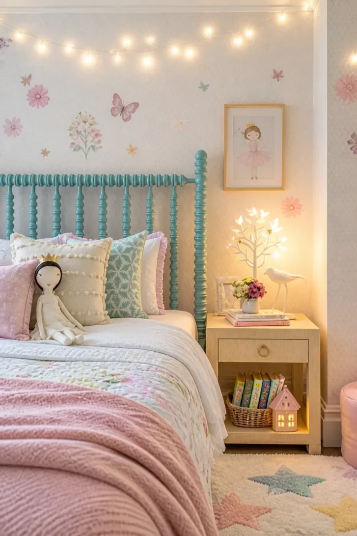 Teal Spindle Bed Steals the Whole Show