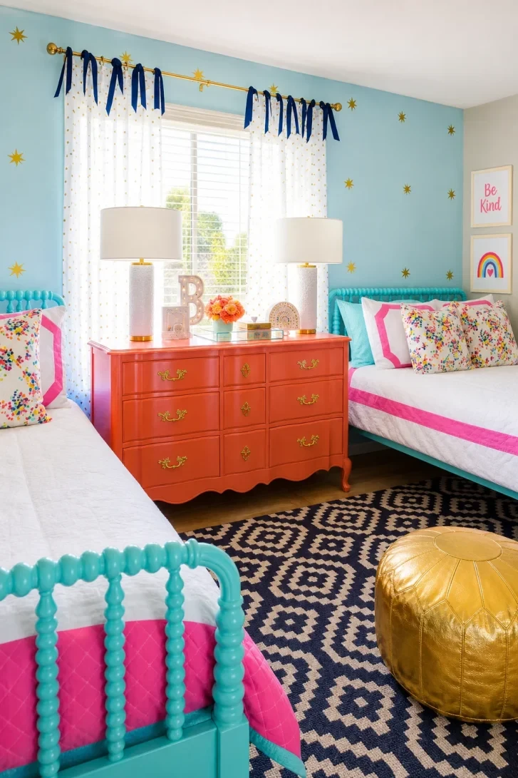 That Orange Dresser Anchors Every Bold Color Choice