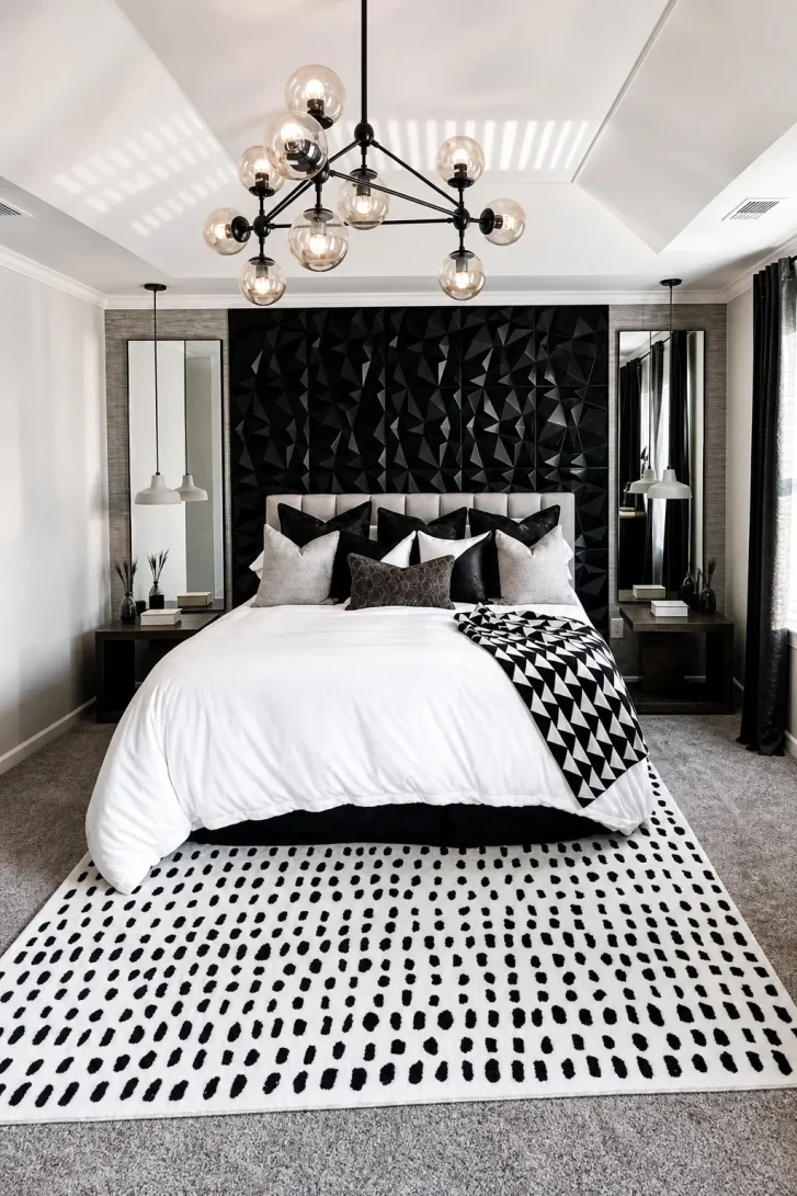 The Geometric Black 3D Feature Wall Dominates