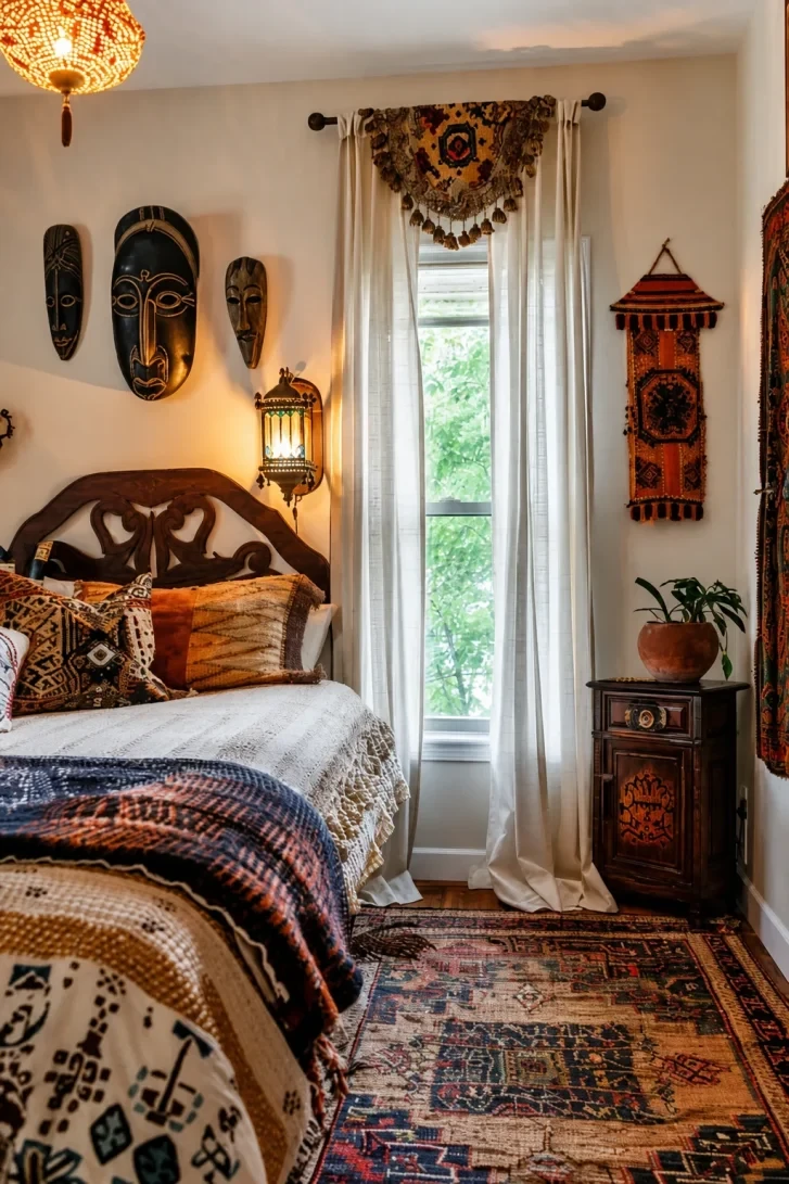 Three African Masks Turn a Wall Into a Gallery