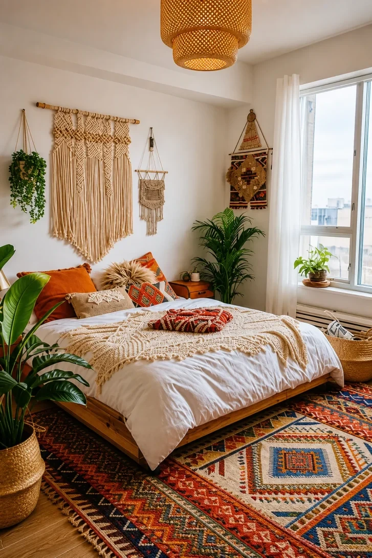 Three Macrame Hangings Transform One Plain White Wall