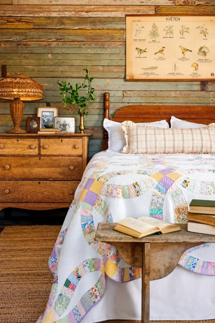 Vintage Patchwork Quilt Steals the Whole Room
