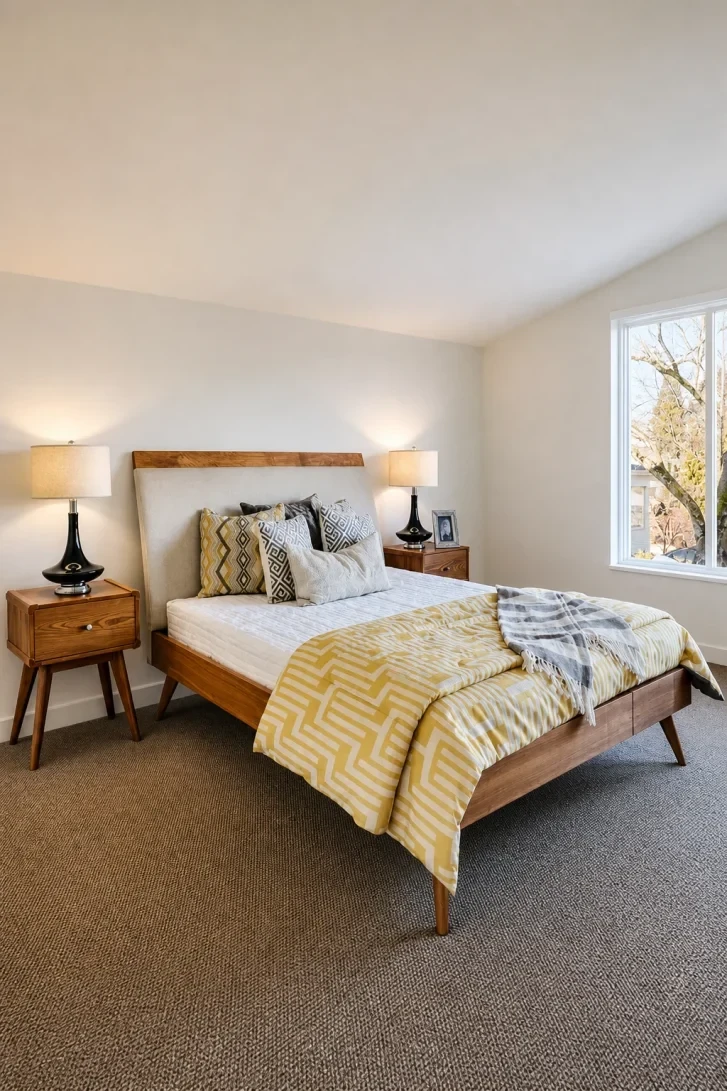 Walnut Bed Frame With Splayed Legs Dominates