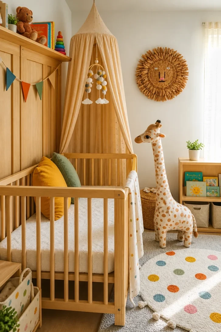 Woven Lion Head Anchors a Safari Wall Story